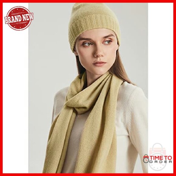 100% Pure Cashmere Beanie & Scarf Set, Winter Gift Box Included main image 7